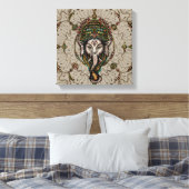 Lord Ganesha - Kleur op Canvas Afdruk (Insitu (Slaapkamer))