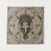 Lord Ganesha - Kleur op Canvas Wandkleed (Voorkant)