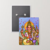 Lord Ganesha-knop Button (Voorkant / Achterkant)