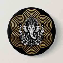 Lord Ganesha Ronde Button 7,6 Cm
