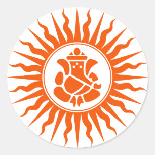 Lord Ganesha Sign Ronde Sticker