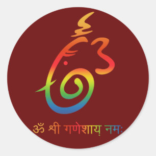Lord Ganesha Sign Ronde Sticker