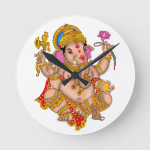 Lord Ganesha Wall Clock Ronde Klok