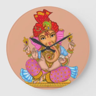 Lord Ganesha wandklok Grote Klok