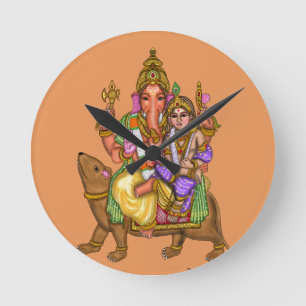 Lord Ganesha wandklok Ronde Klok