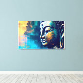 Lord Gautam Buddha Wall Art schilderij Canvas Afdruk (Insitu (Houten vloer))