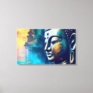 Lord Gautam Buddha Wall Art schilderij Canvas Afdruk