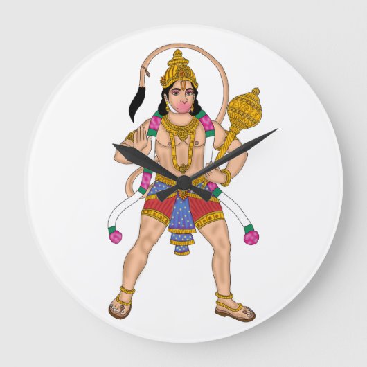 Lord Hanuman Clock Grote Klok (Voorkant)