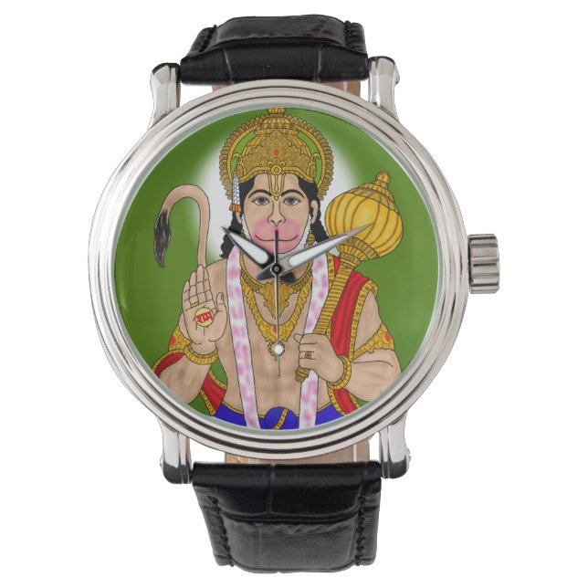 Lord Hanuman Clock Horloge (Voorkant)