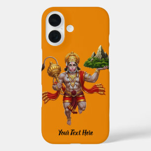 Lord Hanuman Flying Lifting Mountain iPhone 16 Hoesje