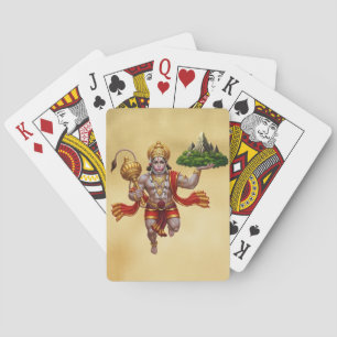 Lord Hanuman Flying Lifting Mountain Pokerkaarten