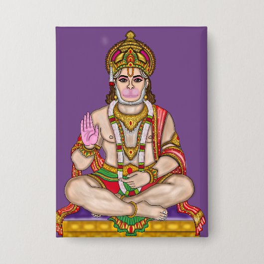 Lord Hanuman-knop Button (Voorkant)