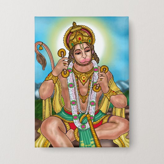 Lord Hanuman-knop Button (Voorkant)