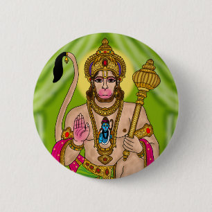 Lord Hanuman-knop Ronde Button 5,7 Cm