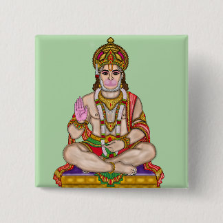 Lord Hanuman-knop Vierkante Button 5,1 Cm