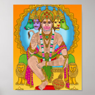 Lord Hanuman-Poster   Krachtige Hindoe Devta Hanum Poster