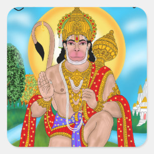 Lord Hanuman Sticker – Spiritueel & Motiverend De