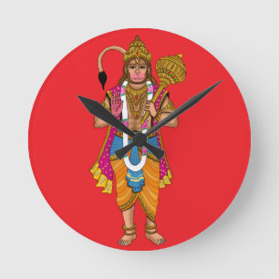 Lord Hanuman wandklok Ronde Klok