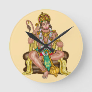 Lord Hanuman wandklok Ronde Klok