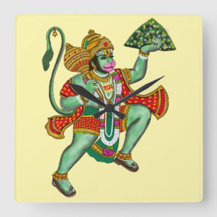 Lord Hanuman wandklok Vierkante Klok