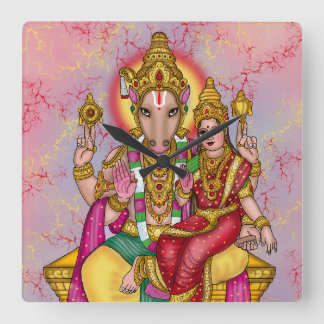 Lord Hayagriva wandklok Vierkante Klok