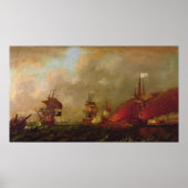 Lord Howe en de Comte d'Estaing van Rhode Poster (Voorkant)