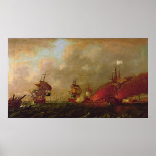 Lord Howe en de Comte d'Estaing van Rhode Poster