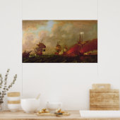 Lord Howe en de Comte d'Estaing van Rhode Poster (Keuken)