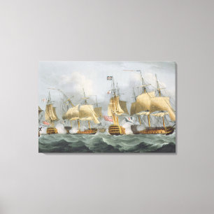 Lord Howe in de koningin Charlotte, die de Ene bre Canvas Afdruk