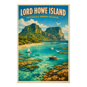 Lord Howe Island, Australië, in klassieke retro-st Perfect Poster