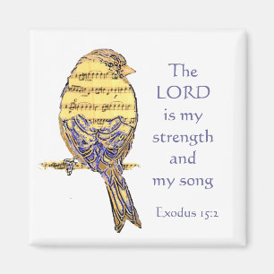 Lord is mijn Sterkte & Song Scripting Bird Music Magneet