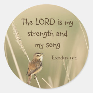 Lord is mijn Sterkte & Song Scripting Song Bird Ronde Sticker