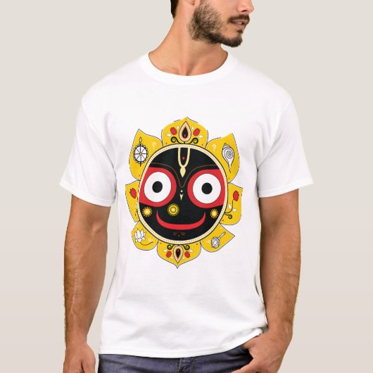 Lord Jagannath Face Hindu Deity Spiritual T-shirt (Voorkant)