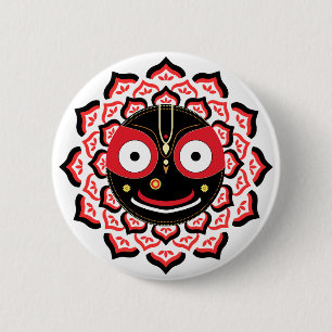 Lord Jagannath Gezicht Chakra Hindoe-deïteit Ronde Button 5,7 Cm