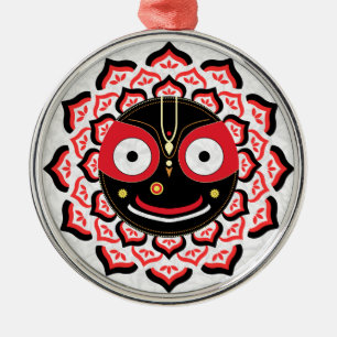 Lord Jagannath Gezicht Chakra Hindoe Deva Metalen Ornament