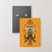 Lord Jagannath-knop Button (Voorkant / Achterkant)