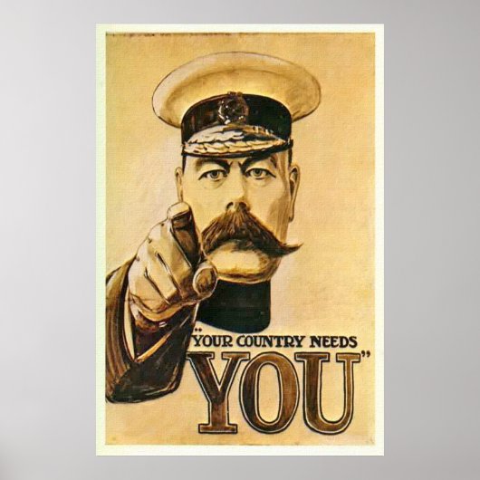 Lord Kitchener Poster Print (Voorkant)