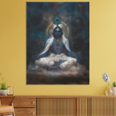 Lord Krishna dans la toile de Médaille (Insitu(Salon))