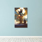 Lord Krishna en Arjuna Canvas Muurkunst (Insitu (Houten vloer))
