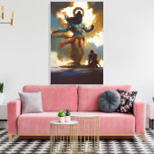 Lord Krishna en Arjuna Canvas Muurkunst Afdruk (Insitu (Woonkamer))
