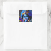 Lord Krishna Indiase god Vierkante Sticker (Tas)