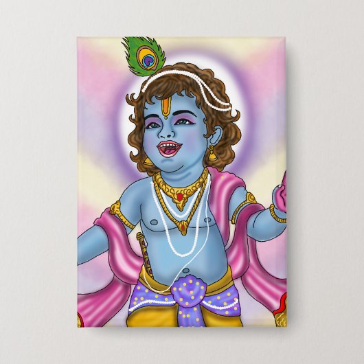 Lord Krishna knop badge Button (Voorkant)