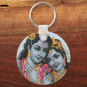 Lord Krishna met Flute Hare Krisna Sleutelhanger (Voorkant)