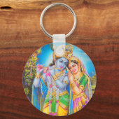 Lord Krishna Plays Flute Sleutelhanger (Voorkant)