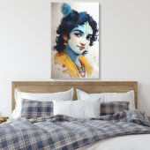 Lord Krishna Portrait Toile Mur Art (Insitu(Chambre))
