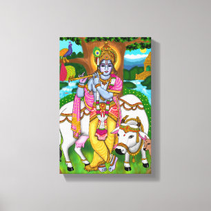 Lord Krishna Poster Canvas Afdruk