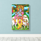 Lord Krishna Poster Canvas Afdruk (Insitu (Houten vloer))