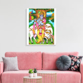 Lord Krishna Poster Canvas Afdruk (Insitu (Woonkamer))