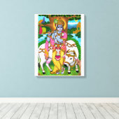 Lord Krishna Poster Canvas Afdruk (Insitu (Houten vloer))