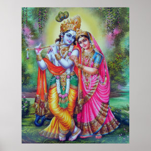 Lord Krishna & Radha Poster